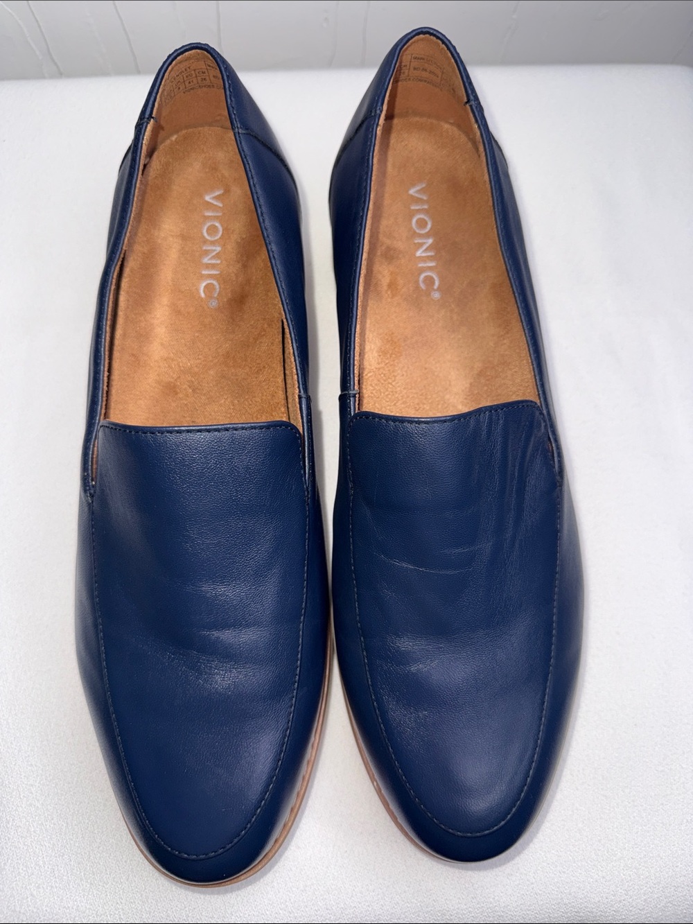 Vionic Kensley Navy Leather Loafers - Picture 3 of 8